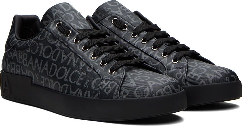 Dolce & Gabbana Black Portofino Sneakers - Picture 2