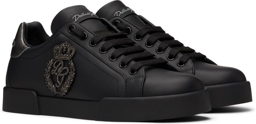 Dolce & Gabbana Black Portofino Sneakers - Picture 2