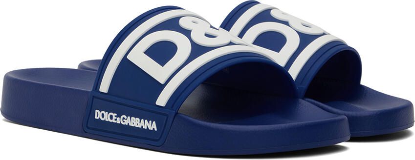 Dolce & Gabbana Blue Logo Slides - Picture 2