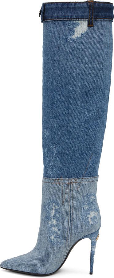 Dolce & Gabbana Blue Patchwork Boots - Picture 2