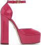 Dolce & Gabbana Pink Polished Platform Heels - Thumbnail 1