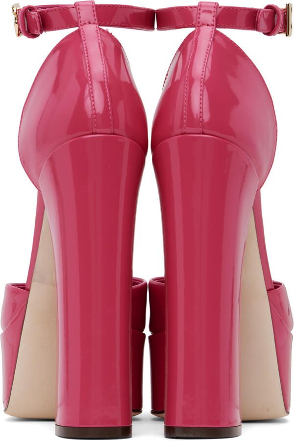 Dolce & Gabbana Pink Polished Platform Heels - Picture 5