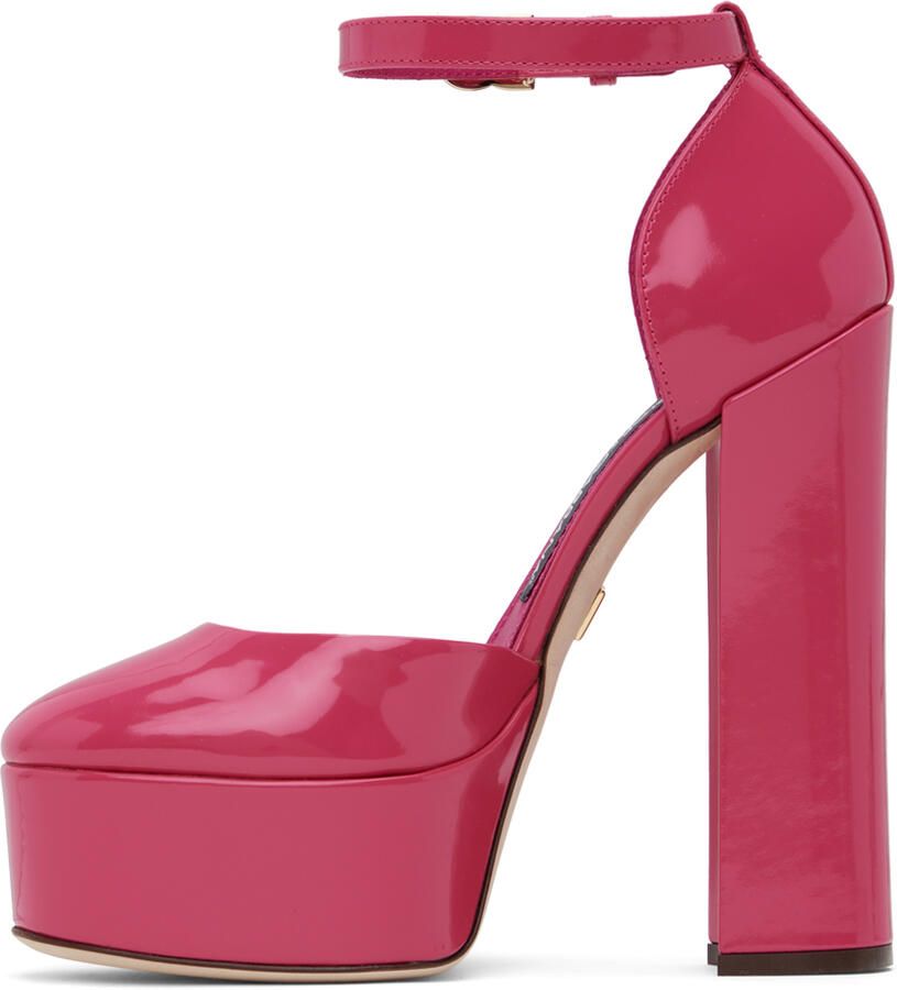 Dolce & Gabbana Pink Polished Platform Heels
