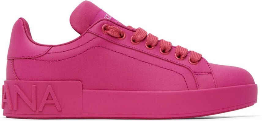 Dolce & Gabbana Pink Portofino Sneakers