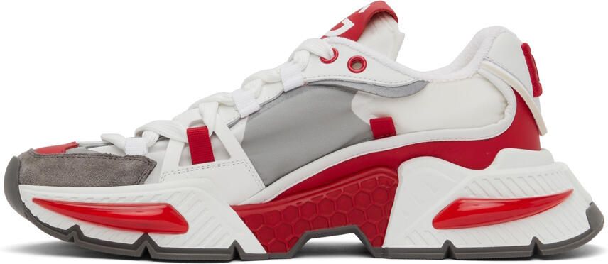 Dolce & Gabbana Red & White Airmaster Low-Top Sneakers - Picture 3