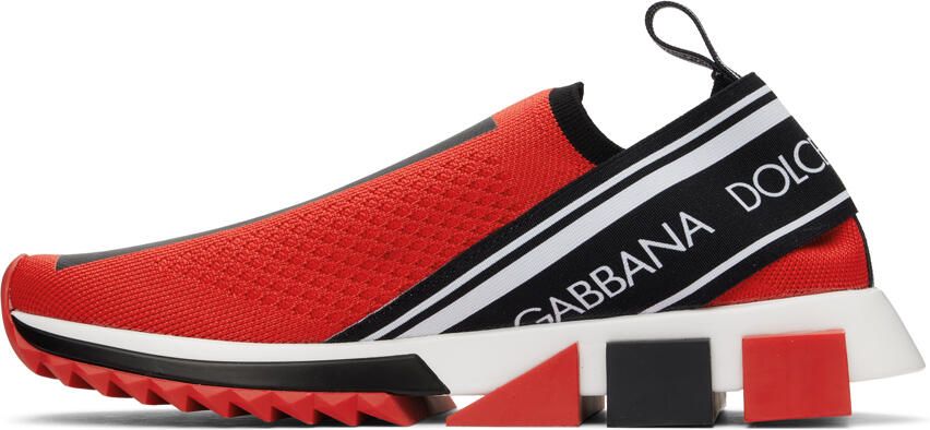 Dolce & Gabbana Red Mesh Sorrento Sneakers - Picture 3