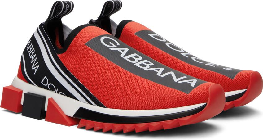 Dolce & Gabbana Red Mesh Sorrento Sneakers - Picture 2