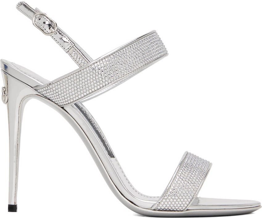 Dolce & Gabbana Silver Kim Heeled Sandals