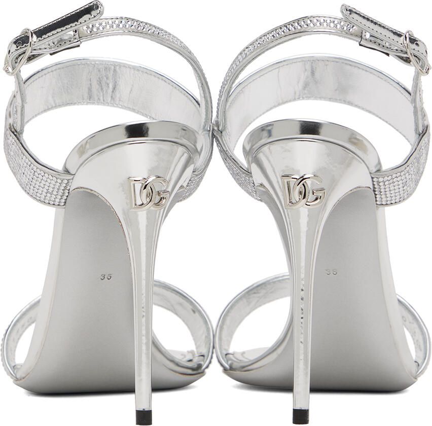 Dolce & Gabbana Silver Kim Heeled Sandals