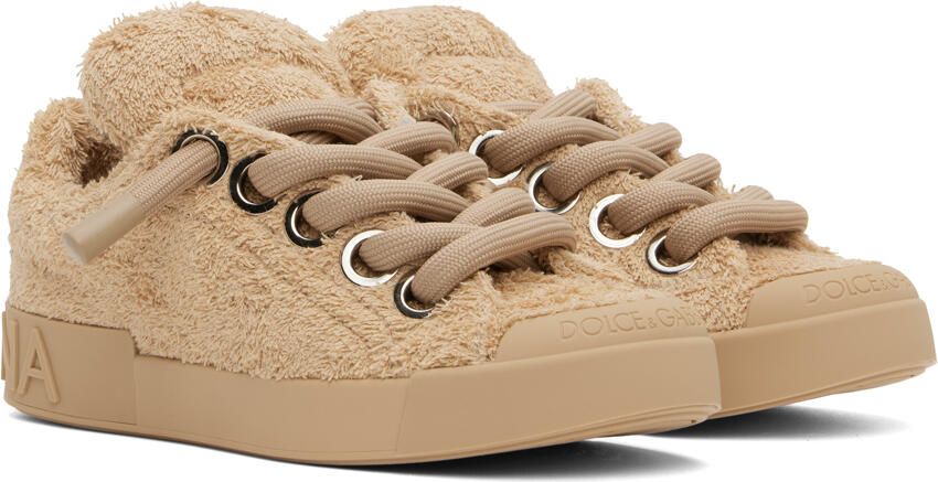 Dolce & Gabbana Tan Portofino Sneakers - Picture 2