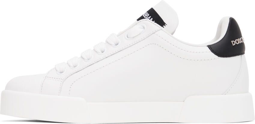 Dolce & Gabbana White & Black Portofino Sneakers - Picture 3