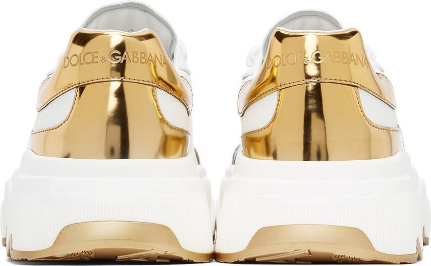 Dolce & Gabbana White & Gold Daymaster Low Sneakers - Picture 2