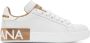 Dolce & Gabbana White & Gold Portofino Low Sneakers - Thumbnail 1