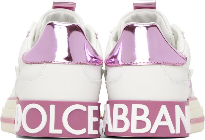 Dolce & Gabbana White & Pink 2.Zero Sneakers