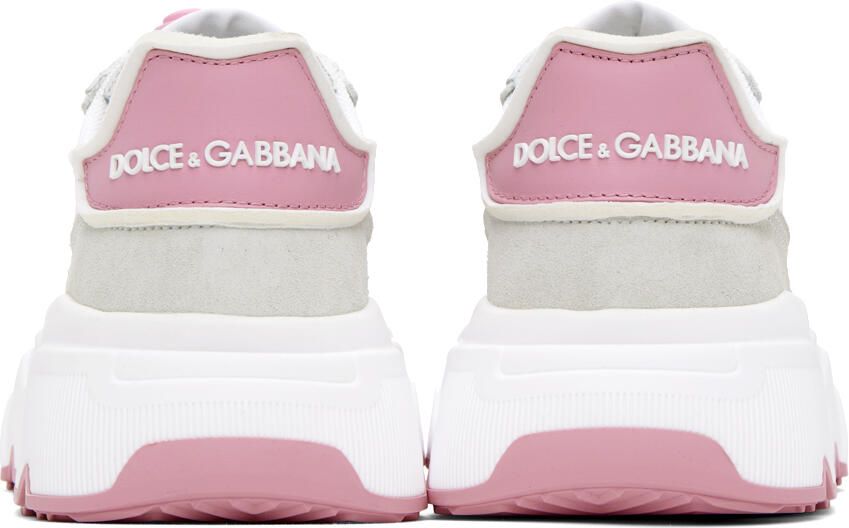 Dolce & Gabbana White & Pink Daymaster Sneakers