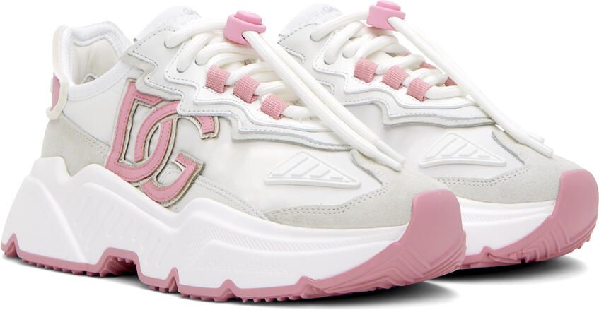 Dolce & Gabbana White & Pink Daymaster Sneakers - Picture 2