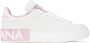 Dolce & Gabbana White & Pink Portofino Low Sneakers - Thumbnail 1