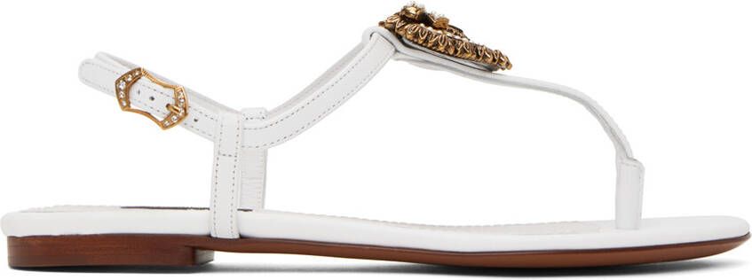 Dolce & Gabbana White Devotion Sandals