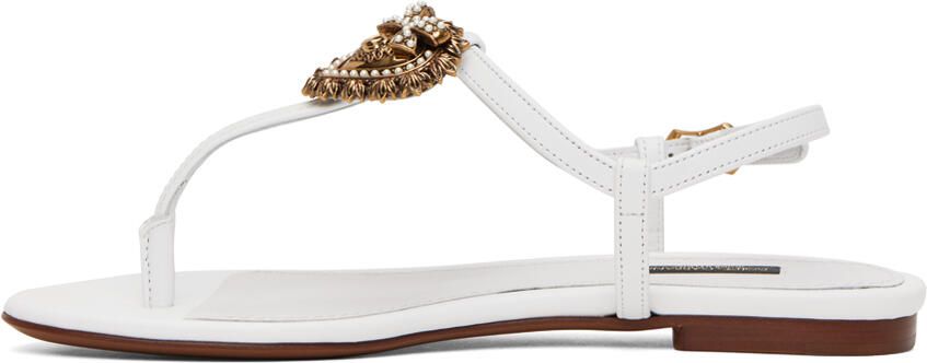 Dolce & Gabbana White Devotion Sandals - Picture 3