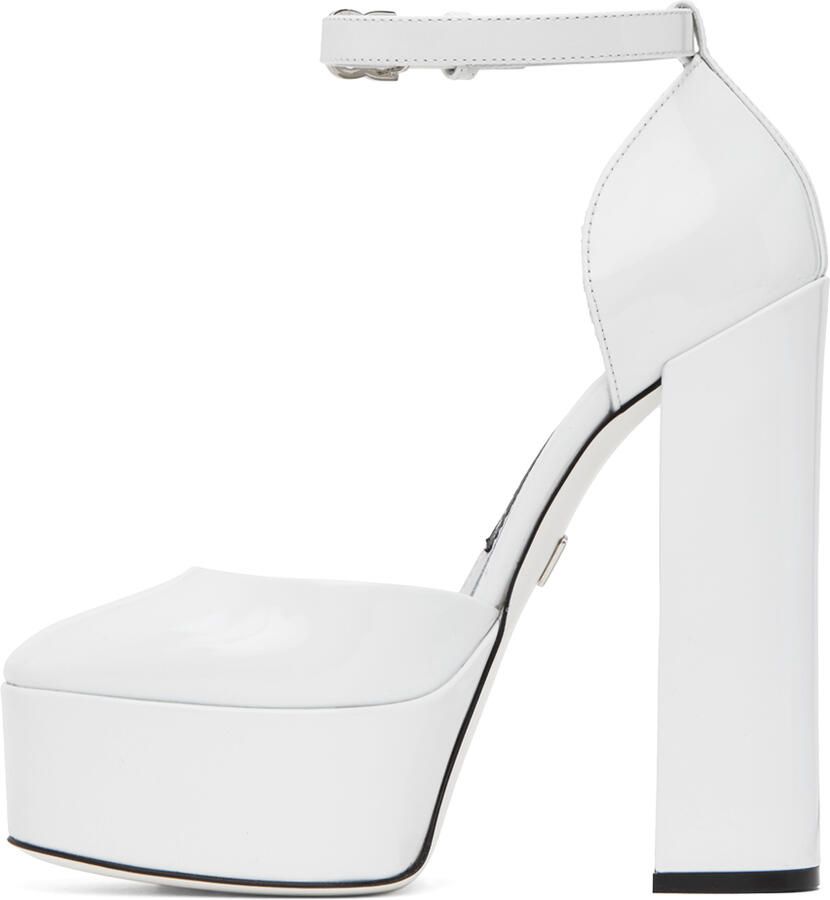 Dolce & Gabbana White Polished Platform Heels