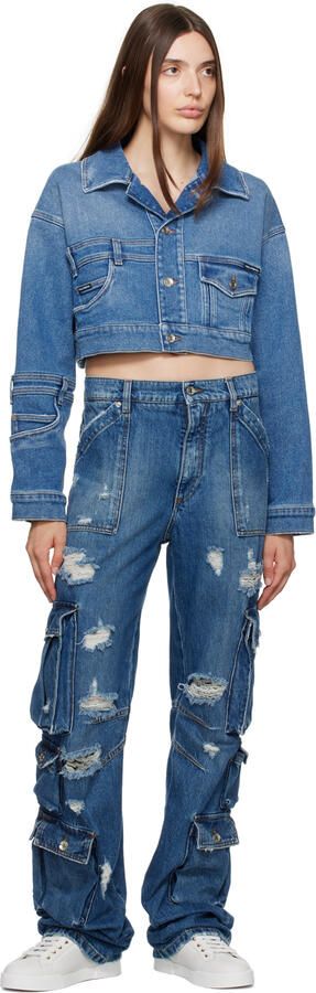 Dolce & Gabbana White & Gold Portofino Sneakers - Picture 4