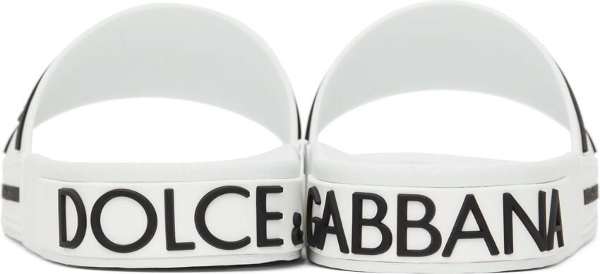 Dolce & Gabbana White Rubber Slides