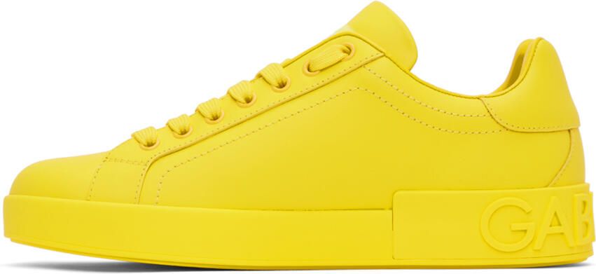 Dolce & Gabbana Yellow Portofino Sneakers - Picture 3