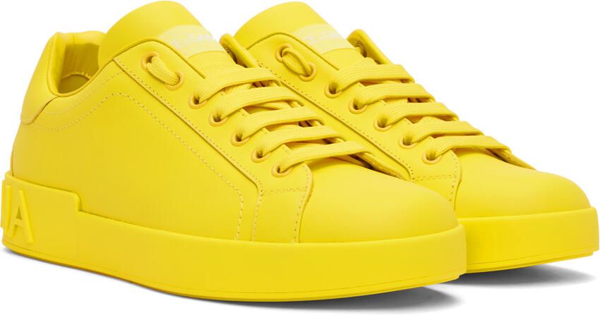 Dolce & Gabbana Yellow Portofino Sneakers - Picture 2