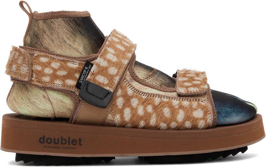 Doublet Brown Suicoke Edition Animal Foot Layered Sandals