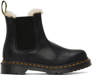 Dr. Martens Black Faux-Fur 2976 Lenore Boots