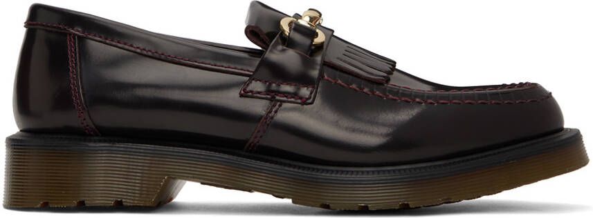 Dr. Martens Burgundy Adrian Snaffle Smooth Kiltie Loafers - Picture 8