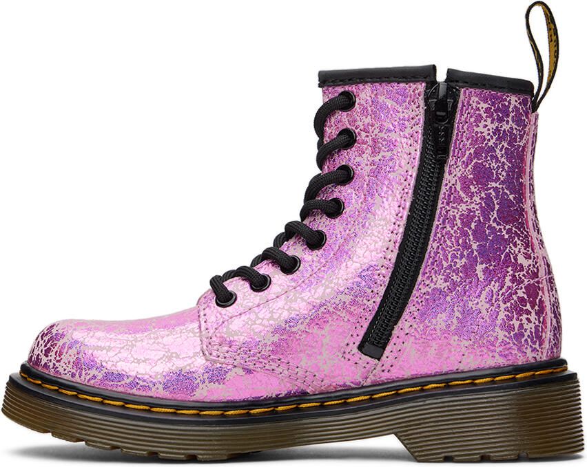 Dr. Martens Baby Pink 1460 Crinkle Boots - Picture 2