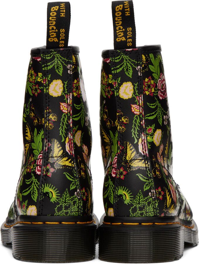 Dr. Martens Black Floral Bloom 1460 Boots - Picture 3