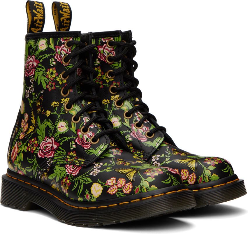 Dr. Martens Black Floral Bloom 1460 Boots
