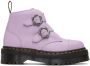 Dr. Martens Purple Devon Flower Buckle Platform Boots - Thumbnail 1