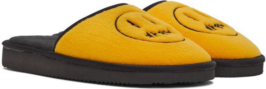 Drew house SSENSE Exclusive Yellow & Black Painted Mascot Slippers - Picture 3
