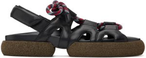 Dries Van Noten Black Lace-Up Sandals