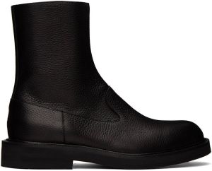 Dries Van Noten Black Leather Chelsea Boots
