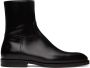 Dries Van Noten Black Leather Zip-Up Boots - Thumbnail 1
