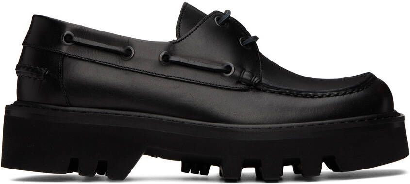 Dries Van Noten Black Lug Boat Shoes