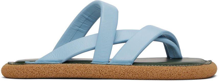 Dries Van Noten Blue Criss-Crossing Strap Sandals