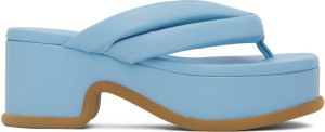 Dries Van Noten Blue Platform Thong Heeled Sandals