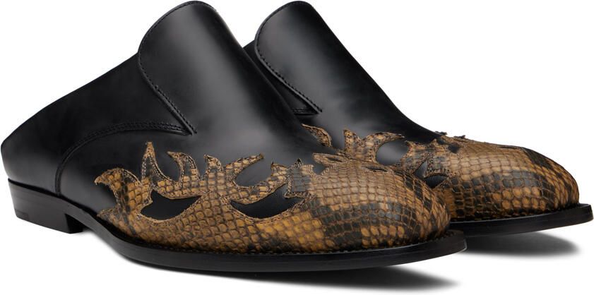 Dries Van Noten Black & Brown Paneled Loafers - Picture 2