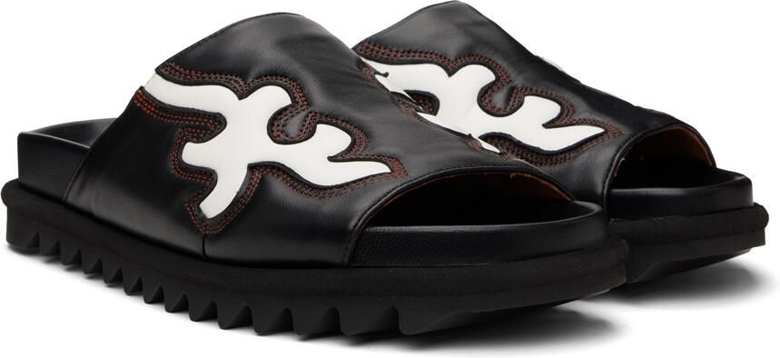 Dries Van Noten Black & White Shark Cowboy Sandals - Picture 2