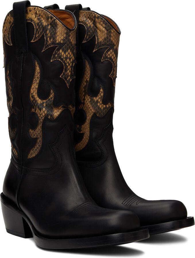 Dries Van Noten Black Cowboy Chelsea Boots - Picture 3