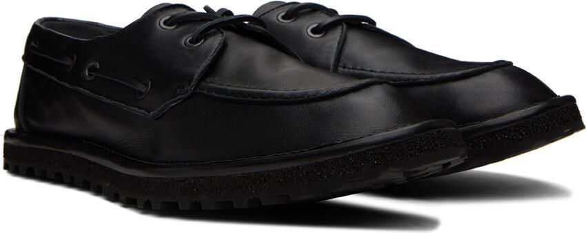 Dries Van Noten Black Leather Boat Shoes - Picture 2