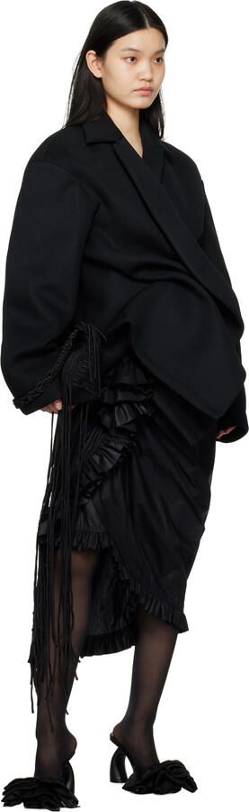 Dries Van Noten Black Ruffled Mules - Picture 4