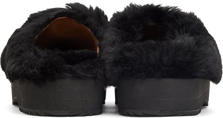 Dries Van Noten Black Slip-On Shearling Loafers - Picture 5