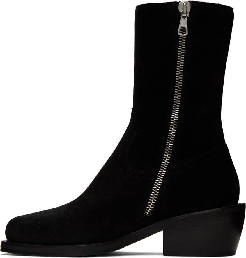 Dries Van Noten Black Suede Boots - Picture 2