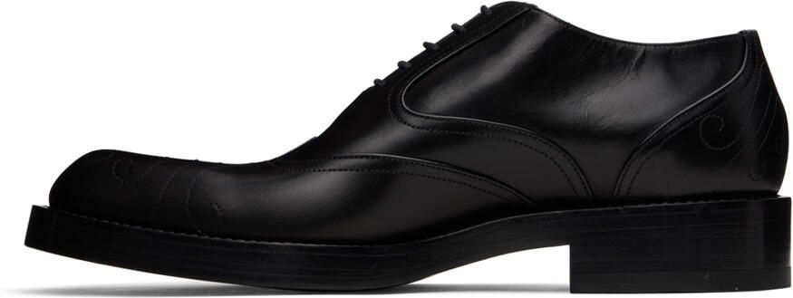 Dries Van Noten Black Topstitched Oxfords - Picture 5